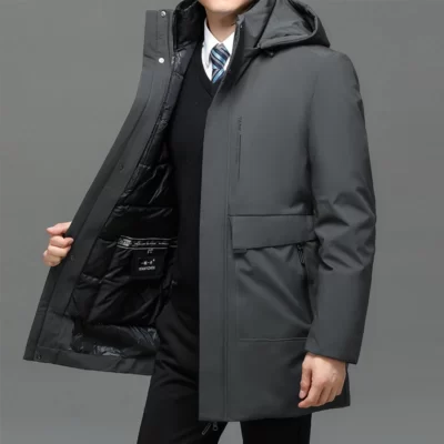 Đầm Oversize Plus Nhung Dày 2023 Thường Ngày Xuống Áo Parkas Thương Hiệu Giữ Ấm Mùa Đông Nam 2 Miếng Đệm Quá Khổ Áo Khoác Parkas
