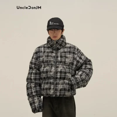 Áo khoác kẻ sọc nóc cho nam Bánh mì Áo khoác dạo phố cao cấp Nam Y2k Áo khoác dù Hip Hop Nam Quần áo