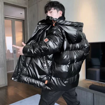Plus Kích Thước 8XL 7XL 6XL Sáng Bóng Áo Khoác Nam Hood Ấm Hip Hop Mùa Đông Áo Liền Quần Nam Đệm Bông Parkas nam Dày Của Áo Khoác Dù
