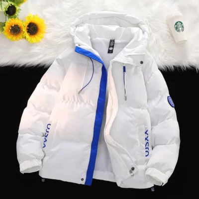 Nam Phổ Biến Quần Áo Cotton Mùa Đông Có Mũ Áo Khoác Cotton 2023 Mới Hợp Thời Trang Thương Hiệu Bông Ấm Áp Phối Áo Dáng Rộng