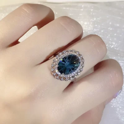 Thật Vàng 18K Nhẫn Đứng Kim Cương Cho Nữ Tham Gia Đảng Peridot Đá Quý Anillos De Cưới Diamante Đính Hôn Trang Sức Mỹ hộp Nhẫn