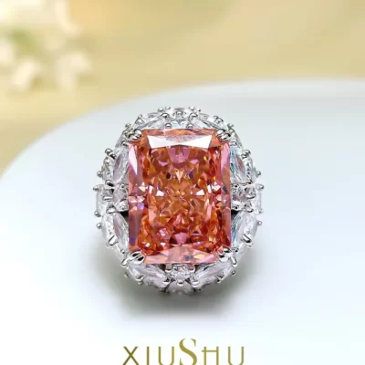 Bộ nhẫn bạc s925 màu xanh đậm Seiko Luxury đính kim cương cacbon cao nhập khẩu dành cho nữ, đám cưới theo phong cách cổ điển và sang trọng