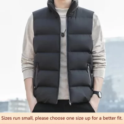 Đơn Giản Nhẹ Nam Cotton Ngựa Giáp Thu Đông Slim Fit Dây Kéo Áo Vest Hẻm Núi Vai Ngựa Kẹp Mùa Thu Áo Khoác Mùa Đông