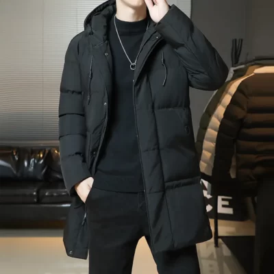 Slim Fit Áo Khoác Mùa Đông 2023 Áo Khoác Nam Có Mũ Trùm Đầu Dài Cotton Áo Dày Hơn Ấm Parkas Nam Mới Áo Khoác Ngoài Mùa Đông áo khoác