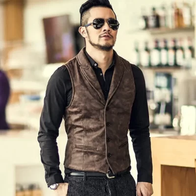 Da Lộn Mỏng Phù Hợp Với Ngực Đơn Áo Vest Nam 2022 Thương Hiệu Thời Trang Mới Gothic Phong Cách Khoa Học Viễn Tưởng Phong Cách Victoria Áo Khoác Nam Áo Vest