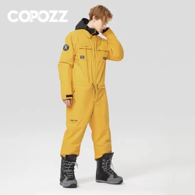 Dày Nam Nữ 1 Trượt Tuyết Jumpsuit Thể Thao Ngoài Trời Ván Trượt Tuyết Áo Khoác Ấm Nhảy Phù Hợp Với Chống Thấm Nước Quần Áo Mùa Đông Áo Liền Quần Có Mũ Trùm Đầu