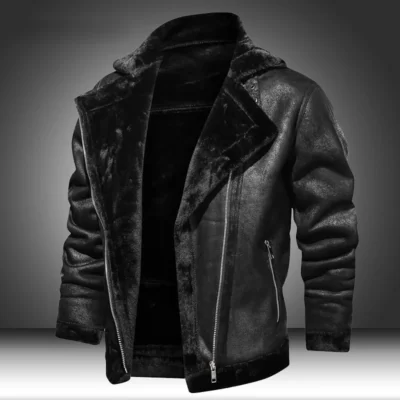 WORDkind Homme PU 2023 Mới Mùa Đông Áo Khoác Xe Máy Áo Khoác Da Ấm Plus Nhung Dày Retro Vintage Giải Trí Nam