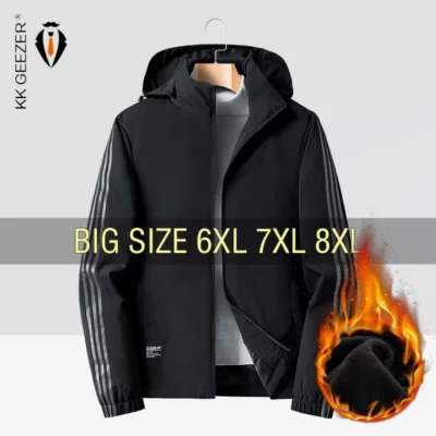 Áo Gió Nam Áo Khoác Áo Chống Thấm Nước Plus Kích Thước 6XL 7XL 8XL Oversize 2023 Đen Cắm Trại Áo Khoác Rời Nam Đi Bộ Vali Mềm