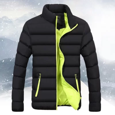 Mùa Đông Nam Ấm Áo Khoác Ngoài Slim Fit Dày Bong Bóng Áo Khoác Áo Khoác Ngoài Áo Cổ Đứng Áo Khoác Cotton Áo Khoác Ngoài