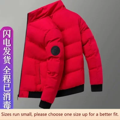 Mùa Đông Quần Áo Cotton Dày Áo Khoác Nam Hợp Thời Trang Đa Năng Cotton Tay Phong Cách Đường Phố Nữ Tay Ngắn Màu Đen Đỏ Xanh