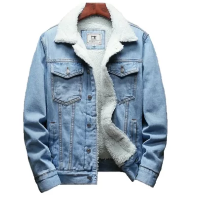Mùa Đông Áo Khoác Jean Nam Ấm Áo Khoác Denim Da Bò Thời Trang Áo Khoác Ngoài Nam Lót Dày Hơn Trang Áo Khoác Denim Xanh Đen Plus Kích Thước 6XL