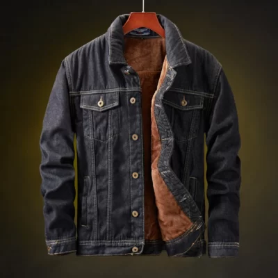 Nam Mùa Đông Dày Áo Và Áo Khoác Ấm Trang Áo Khoác Denim Thời Trang Nam Đen Vintage Nam Phối Plus Kích Thước Lớn M-5XL