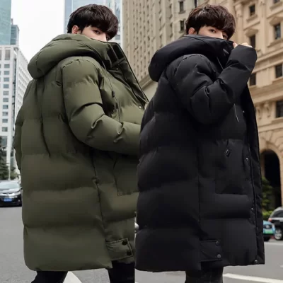 Mùa Đông Nam Dài Parkas Thu Dày Rời Ấm Chắc Chắn Tay Có Mũ Trùm Đầu Phồng Dây Kéo Nam Quần Áo M-8XL