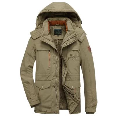 Mùa Đông Nam Quân Sự Parkas Áo Nỉ Dày Ấm Nam Parkas Chống Gió Thời Trang Có Mũ Áo Gió Cotton Nam Áo Khoác