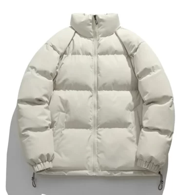 Mùa Đông Parkas Nam Màu Trơn Cổ Áo Đứng Dây Kéo Ấm Cặp Đôi Áo Khoác Ngoài Nam Lụa Giống Như Cotton Parkas Áo Thời Trang Dạo Phố