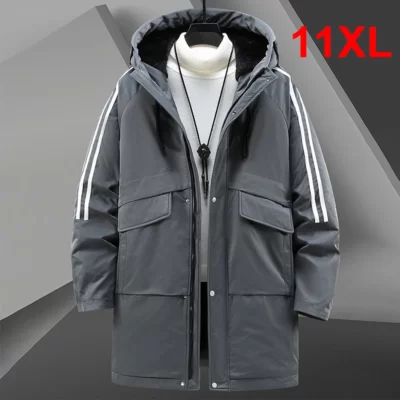 Mùa Đông Parkas Nam Dày Ấm Áo Khoác Plus Kích Thước 11XL Thời Trang Ấm Trang Hàng Hóa Áo Khoác Nam Dày Chắn Gió Áo Khoác Ngoài