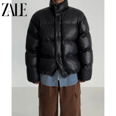 ZALE Mùa Đông Áo Khoác Nam Quần Áo Cotton Thời Trang Ấm Áo Lót Bông Áo Khoác Ngắn Cổ Áo Đứng Thường Ngày Làm Dày Ấm Áp