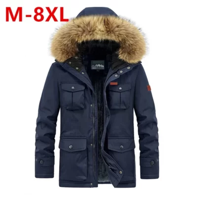Plus kích thước 8XL Nam có mũ trùm đầu Thời Trang Nam Parkas Làm Dày Nam Dày Áo Ấm Parkas Có Mũ Trùm Đầu Mùa Đông Chống Gió Áo Khoác Nam Áo Khoác Dù 2022