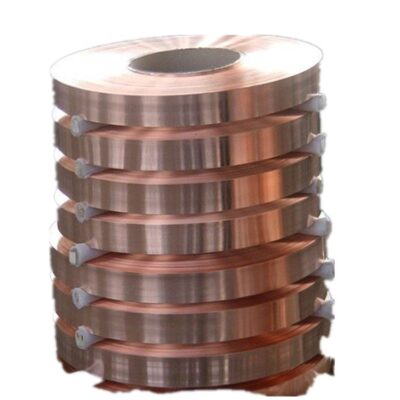 Chất liệu đồng nguyên chất dạng dải điện tử T2, quy cách độ dày đa dạng, có số lượng lớn và có thể chia thành dải theo yêu cầu.