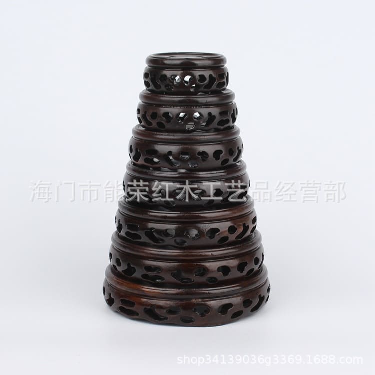 Đế bình bằng gỗ tròn ấm trà gốm sứ hoa ngoài trời bền đẹp, thân thiện môi trư nan