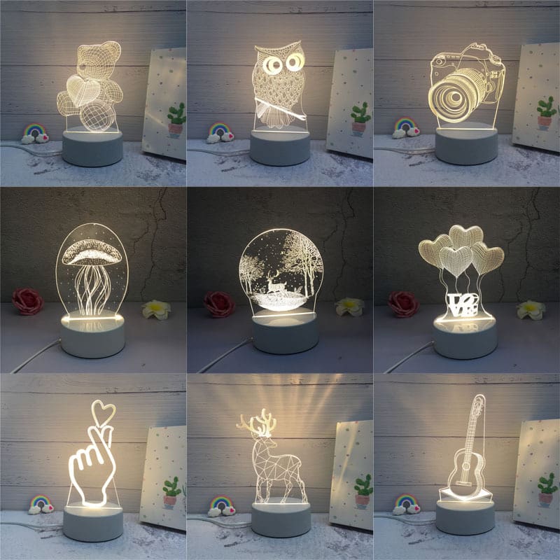 Nhà sản xuất đèn ngủ 3D xuyên biên giới sáng tạo đèn bàn acrylic quà t - DDB-880