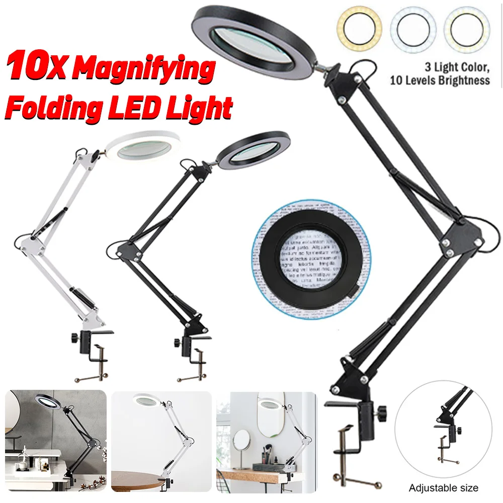 Đèn Kính Lúp Chiếu Sáng 3 Chế Độ Màu Sắc Kính Lúp LED Có Chân Đế Để Sử - DDB-397