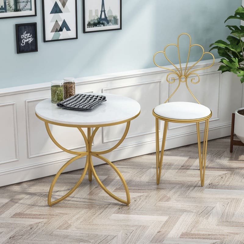 Bàn ghế Phong cách Bắc Âu Bàn ăn bằng đá cẩm thạch và ghế - BGCF-1021