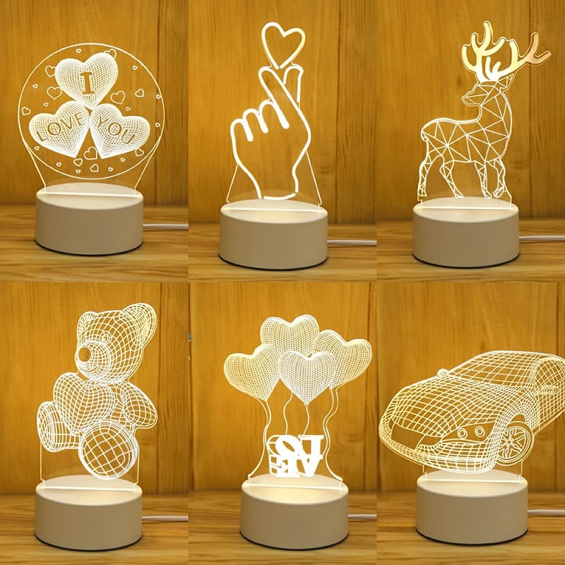 Đèn ngủ 3D xuyên biên giới bán buôn quà tặng không khí sáng tạo đèn ng - DDB-959