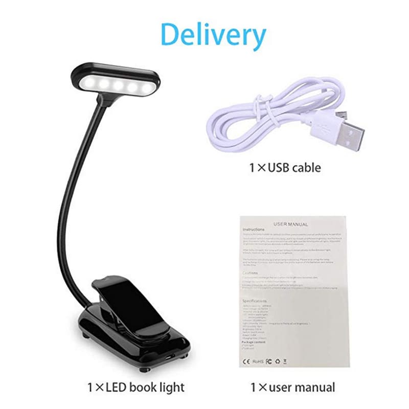 Mini Di Động Kẹp Sách Đèn LED Âm Nhạc Điểm Kẹp Đèn Đọc Sách Bảo Vệ Mắt - DDB-785