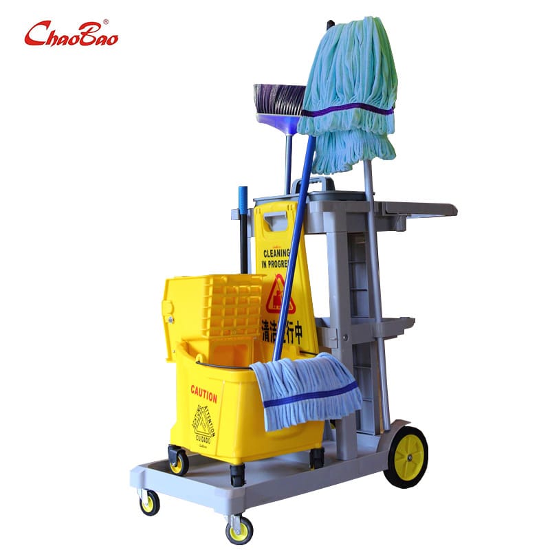 Chaobao xe đẩy vệ sinh đa chức năng vải lanh chất lượng cho khách sạn DKS-683
