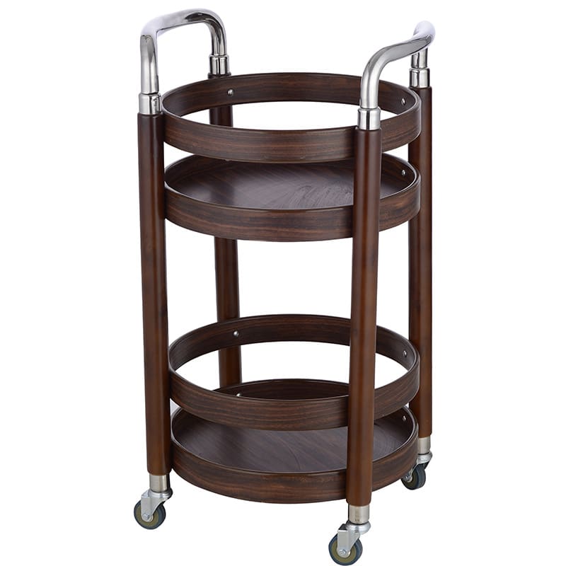 Nhà hàng khách sạn đẩy tròn xe đẩy đồ uống chất lượng cho khách sạn DKS-501