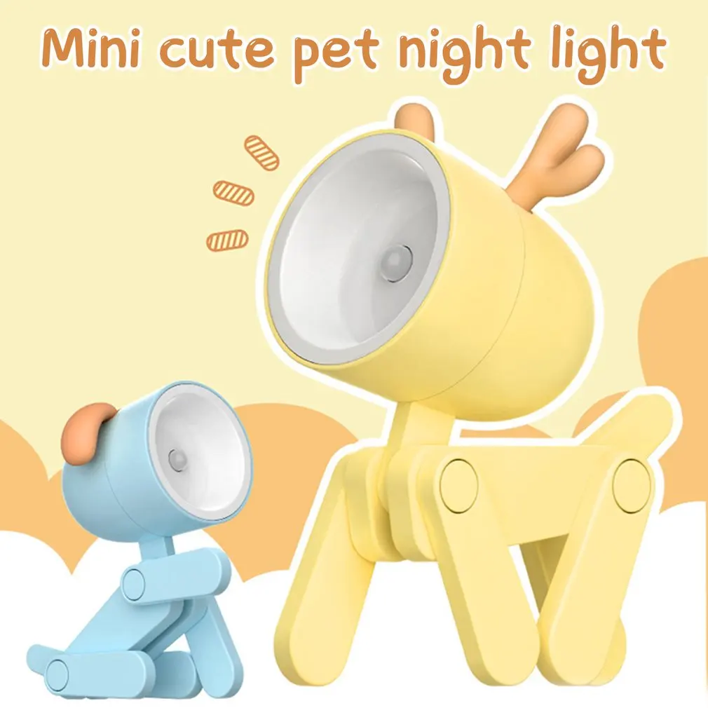 Đèn Dễ Thương Đèn LED Để Bàn Chó Hươu Đèn Ngủ Universival Gấp Điện Thoạ - DDB-09