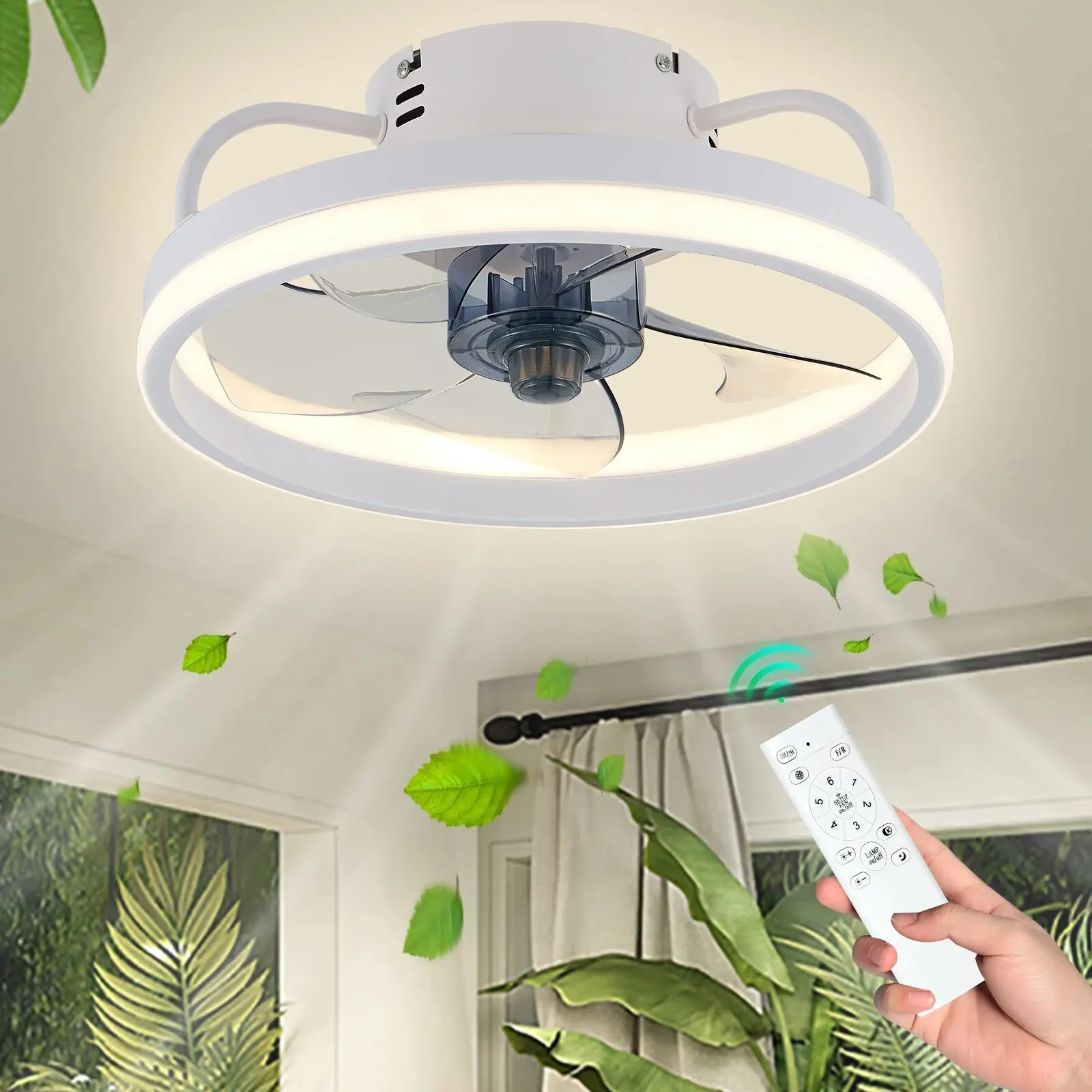 Đèn Quạt trần thông minh hiện đại 2 trong 1 Quạt trần phòng - DTN-47