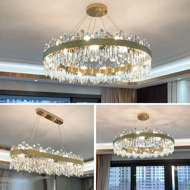 Đèn chùm pha lê 2024LED Chiếu sáng sang trọng cho phòng khách Phòng ăn - DC-615