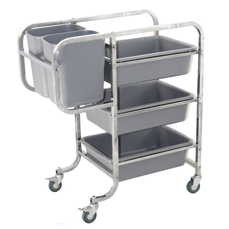Xe đẩy bộ sưu tập bát bằng tay bằng thép chất lượng cho khách sạn DKS-495