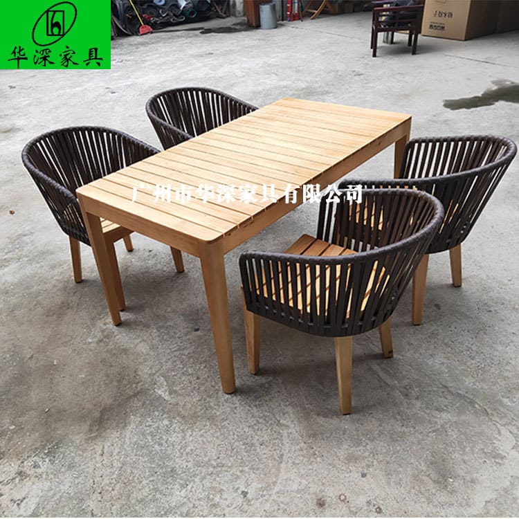 Bàn ghế gỗ ngoài trời sân biệt thự sân thượng ngoài trời bền đẹp, thân thiện BGSV_880