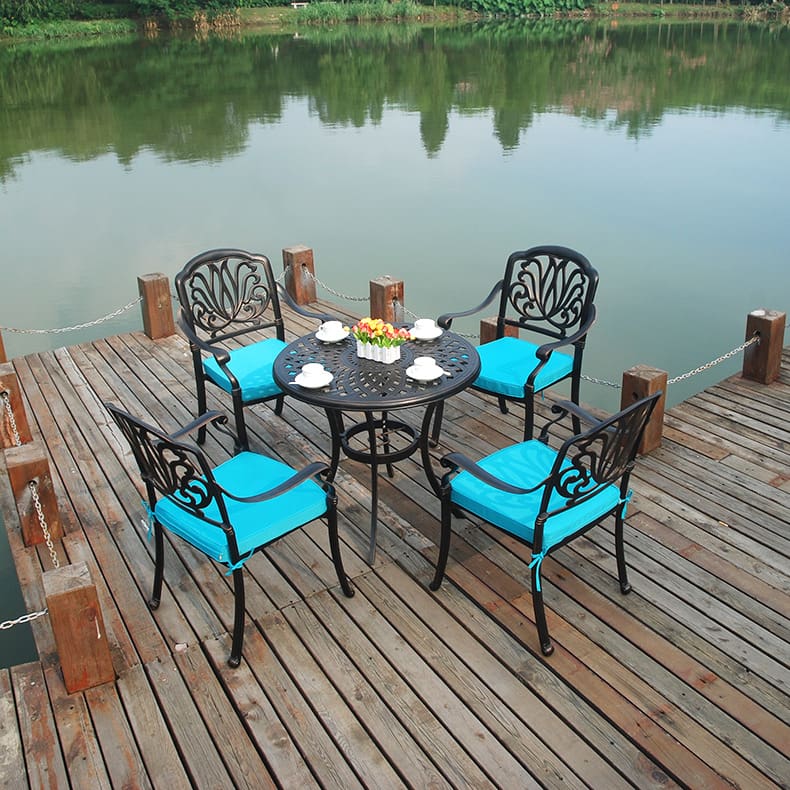 Bộ bàn ghế nhôm đúc ngoài trời homestay bàn ghế ngoài trời bền đẹp, thân thiệ BGSV_1484