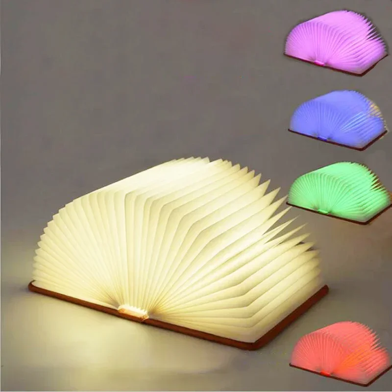 Đèn 3D Gấp Sáng Tạo Đèn Ngủ LED Màu RGB USB Sạc USB Đèn Sách Trang Trí - DDB-362