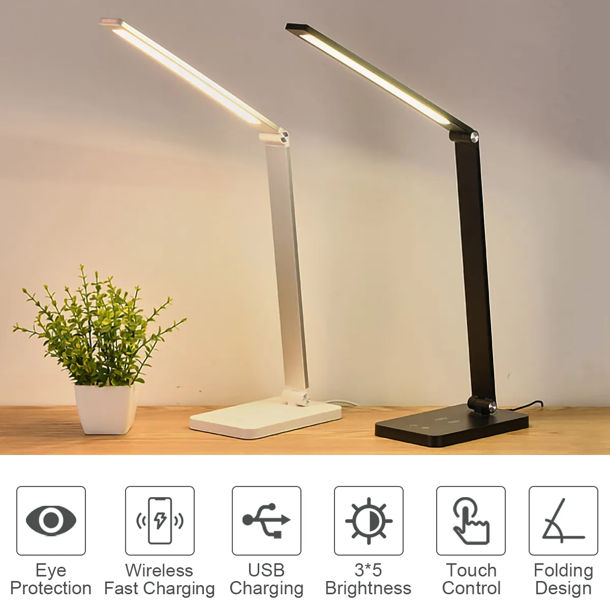 Đèn 50 Đèn LED Bảo Vệ Mắt Đèn Bàn 5 Độ Sáng Cảm Ứng Hợp Kim Nhôm Đèn N - DDB-284