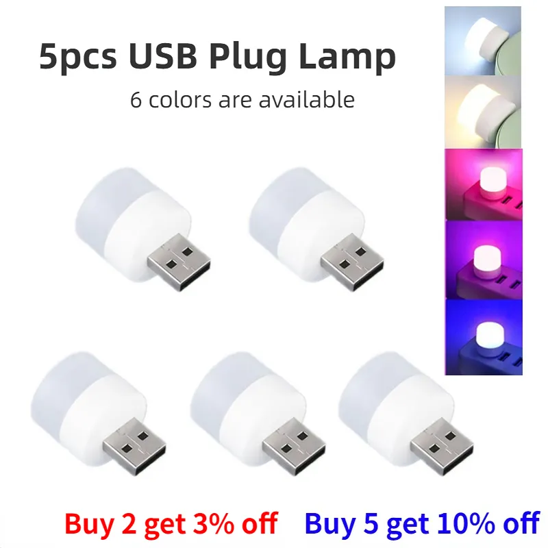 Đèn 5 Chiếc Mini USB Cắm Đèn 5V Siêu Sáng Bảo Vệ Mắt Đèn - DTN-46