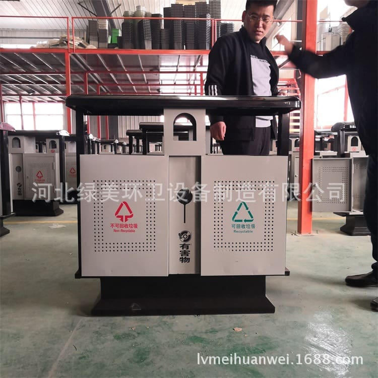 Thùng rác phân loại, thùng rác đô thị, nhà sản ngoài trời bền đẹp, thân thiện TGNT_891