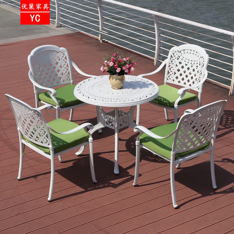 Bộ bàn ghế nhôm đúc ngoài trời ban công sân ngoài trời bền đẹp, thân thiện mô BGSV_1471