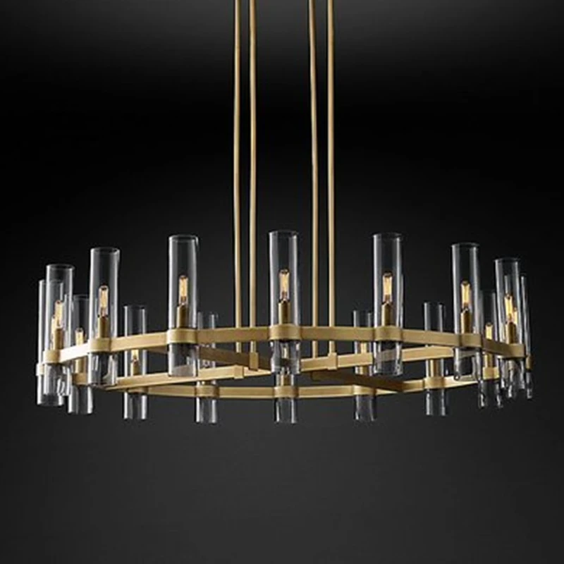Mỹ Đèn Chùm Chiếu Sáng E14 Led Đèn Chùm Thủy Tinh Chrome Mặt Dây Đèn Ch - DC-714