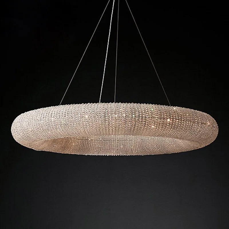 Mỹ Hiện Đại Sang Trọng Tròn Chrome Led Pha Lê Tặng Đèn Chùm Phòng Khách - DC-710