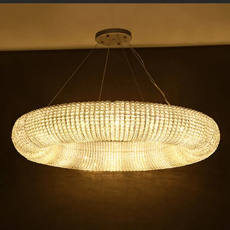 Mỹ mộc mạc khách sạn đèn chiếu sáng mặt dây chuyền pha lê đính cườm vàn - DC-406