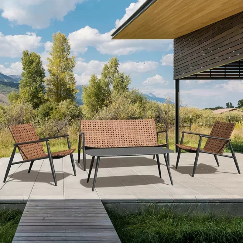 Ban công bàn ghế nhỏ thường ngày sofa dệt vườn ngoài trời bền đẹp, thân thiện BGSV_200