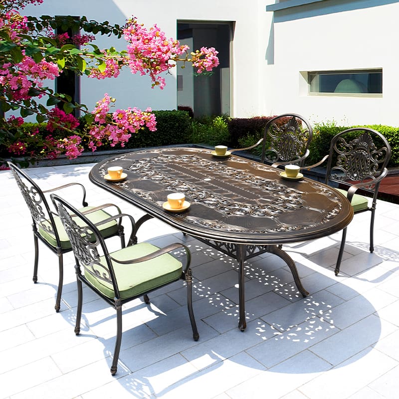 Bàn ghế nhôm đúc ngoài trời bàn ghế sân vườn ngoài trời bền đẹp, thân thiện m BGSV_1153