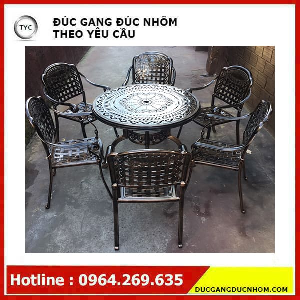 Bàn ghế sân vườn nan ca rô ngoài trời bền đẹp, thân thiện môi trường BGSV_1303