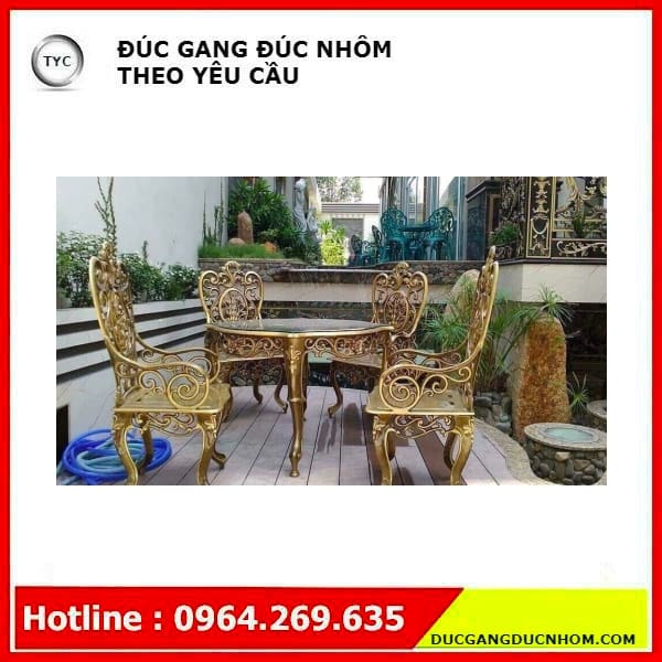Bàn ghế nhôm ngoài trời ngoài trời bền đẹp, thân thiện môi trường BGSV_1251