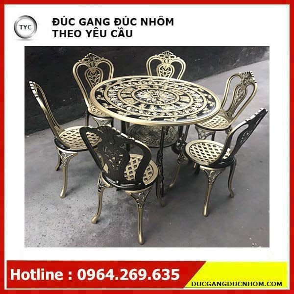 Bàn ghế sân vườn nhôm đúc 029 ngoài trời bền đẹp, thân thiện môi trường BGSV_ BGSV_1330